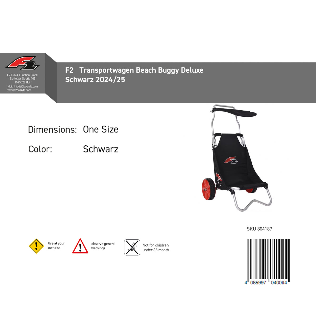 F2 Transportwagen Beach Buggy Deluxe Schwarz