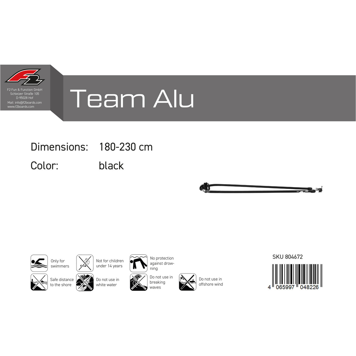 F2 Gabelbaum Team Alu RDM Modell wählbar Schwarz