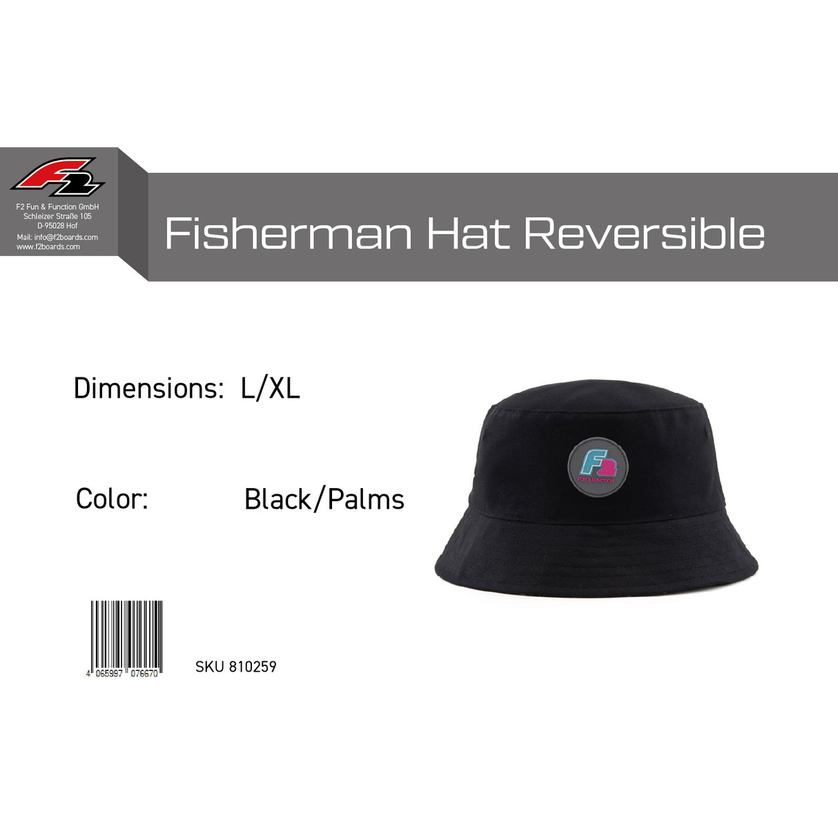 F2 Retro Fisherman Hat Wende Hut - Größe/Farbe wählbar
