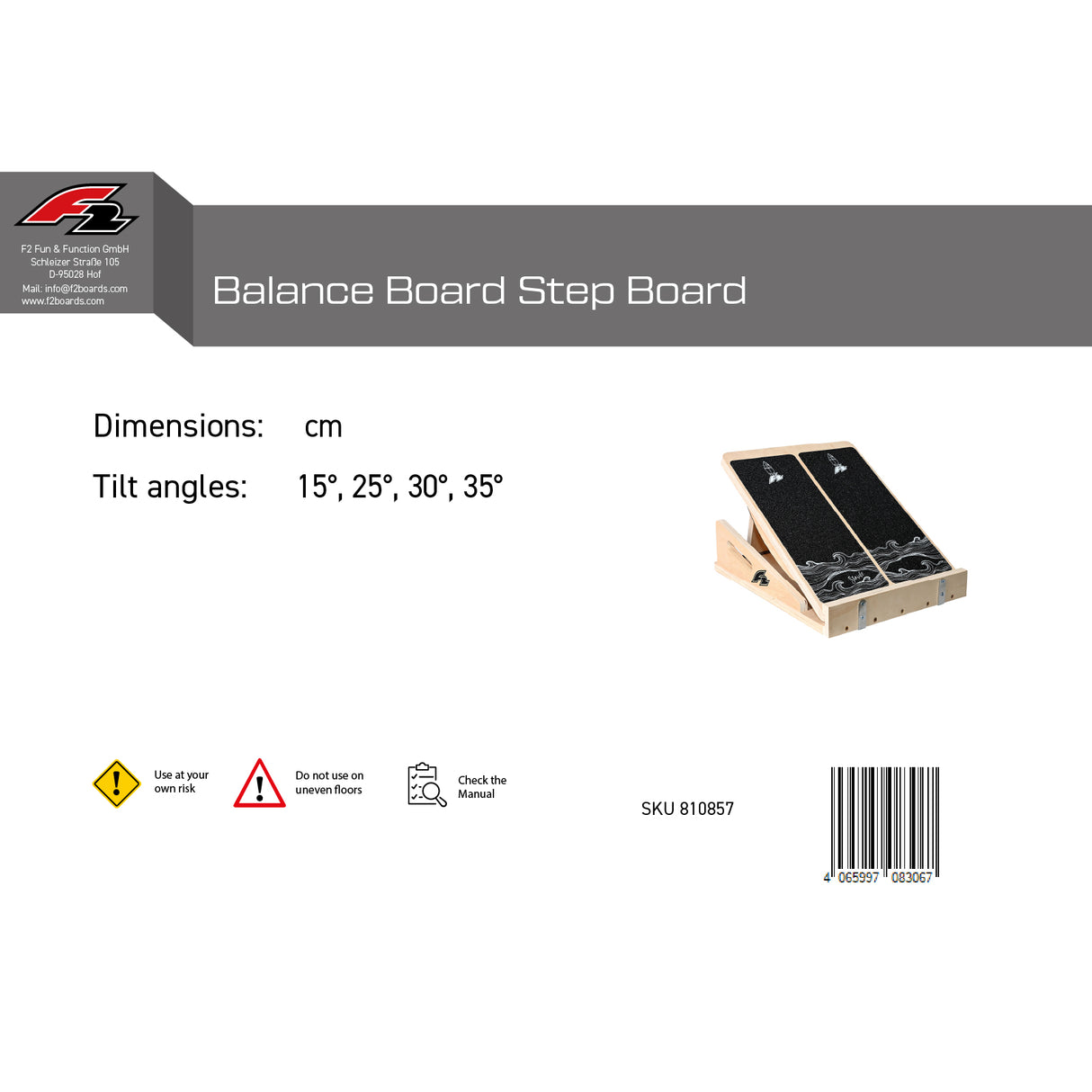 F2 Balance Board Step Board Multi Trainingsgerät Verstellbar Holz