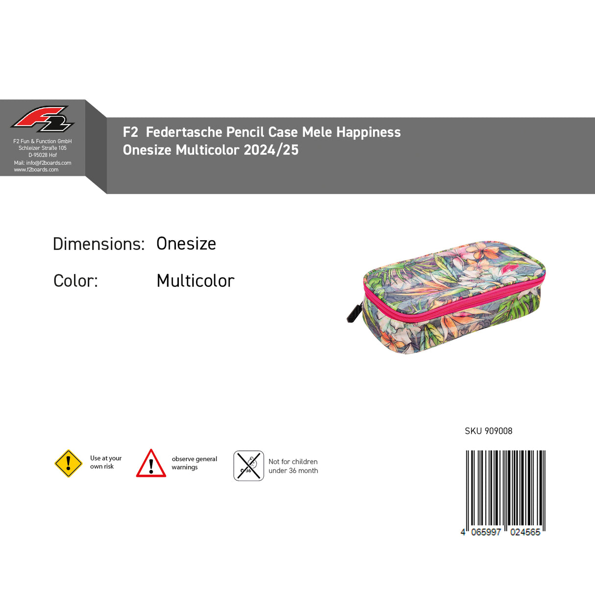 F2 Federtasche Pencil Case Mele Onesize Farbe wählbar