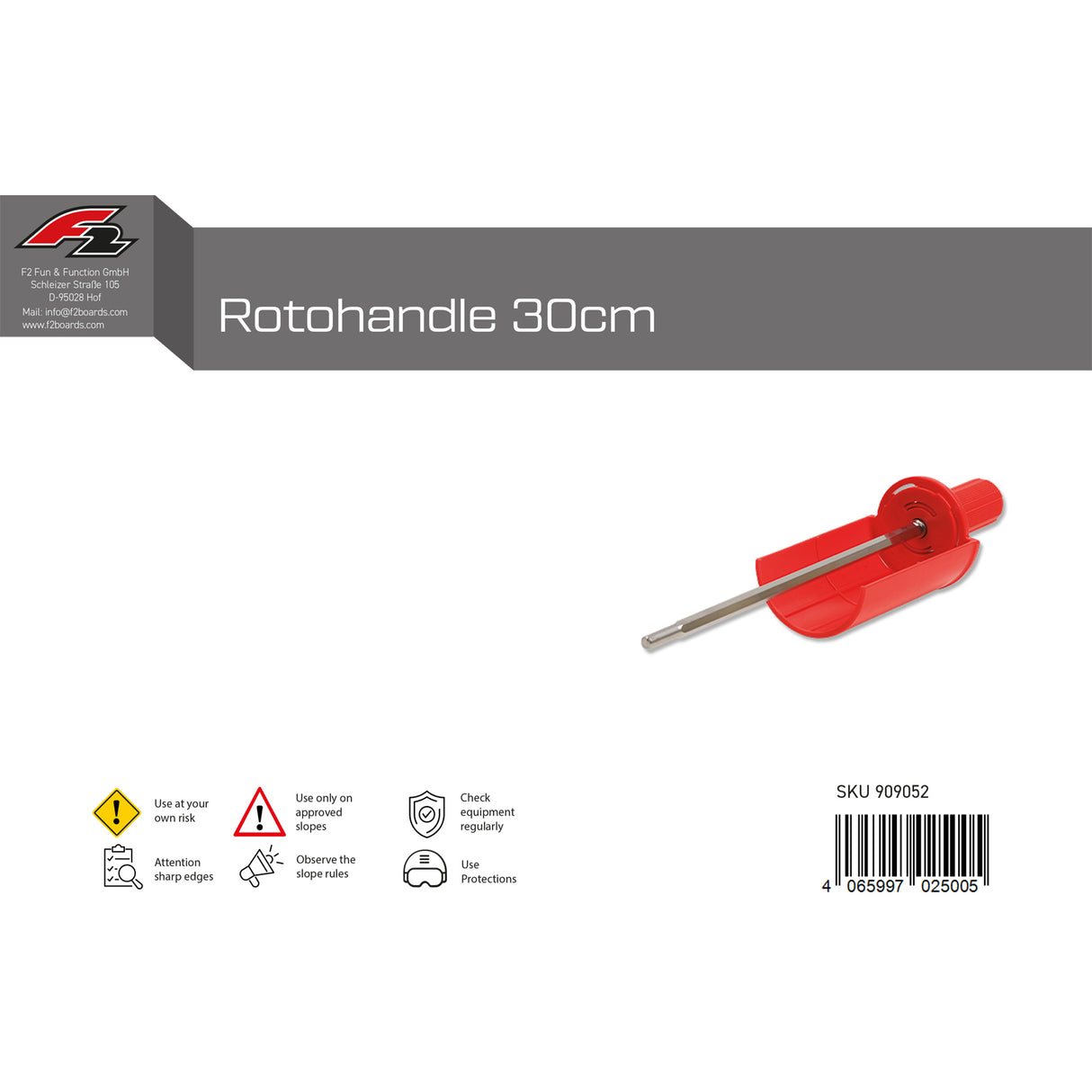 F2 Snowboard Rotobürste Halterung Rotohandle 10cm