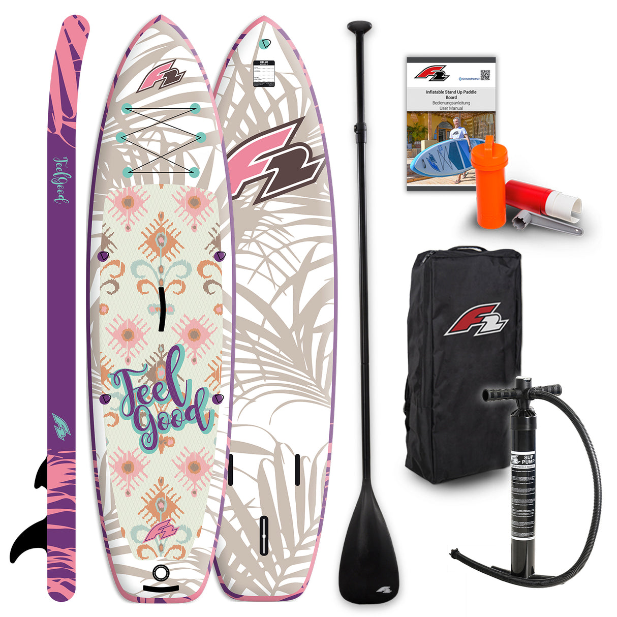F2 Damen SUP Stand Up Paddle Board Feelgood 10'2''/11'2" wählbar Multicolor