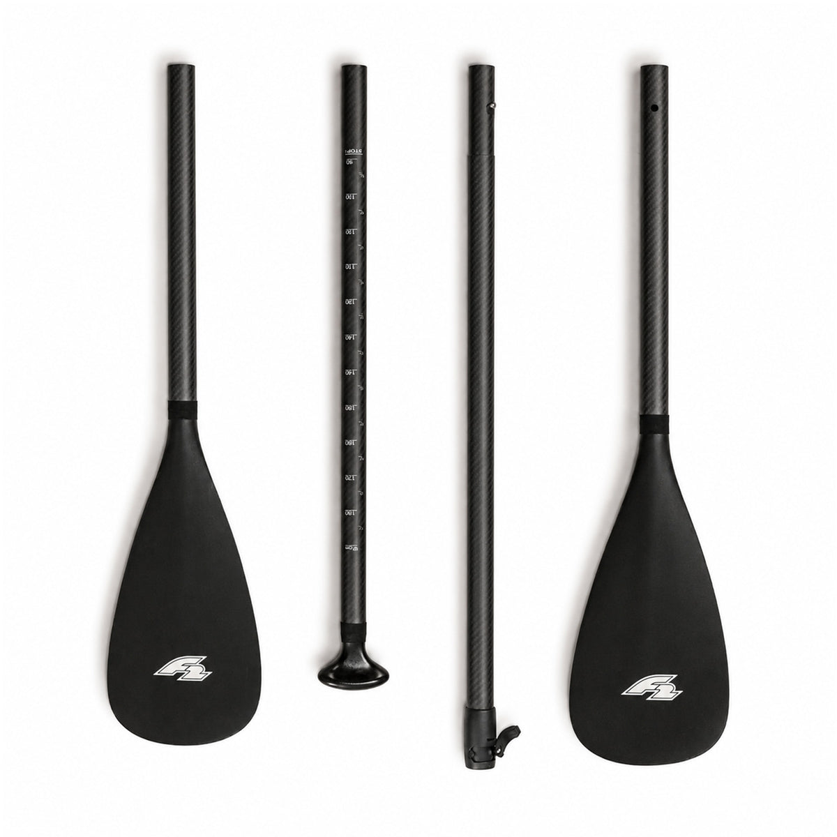 F2 SUP Paddel Kajak Carbon 4 teilig Schwarz