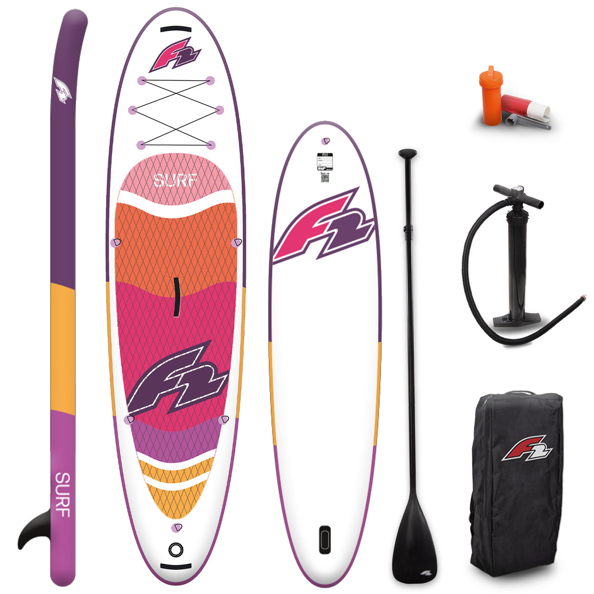 F2 Stand Up Paddle Board Surf SUP Damen 10'2"/10'6" Lila Größe wählbar