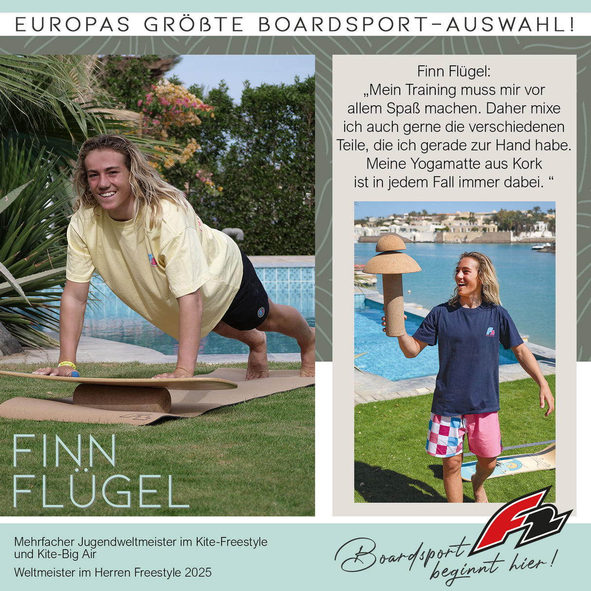 F2 The Ultimate - Yoga Set 8-teilig viel Zubehör wie Yoga Matte, Korkbälle uvm.