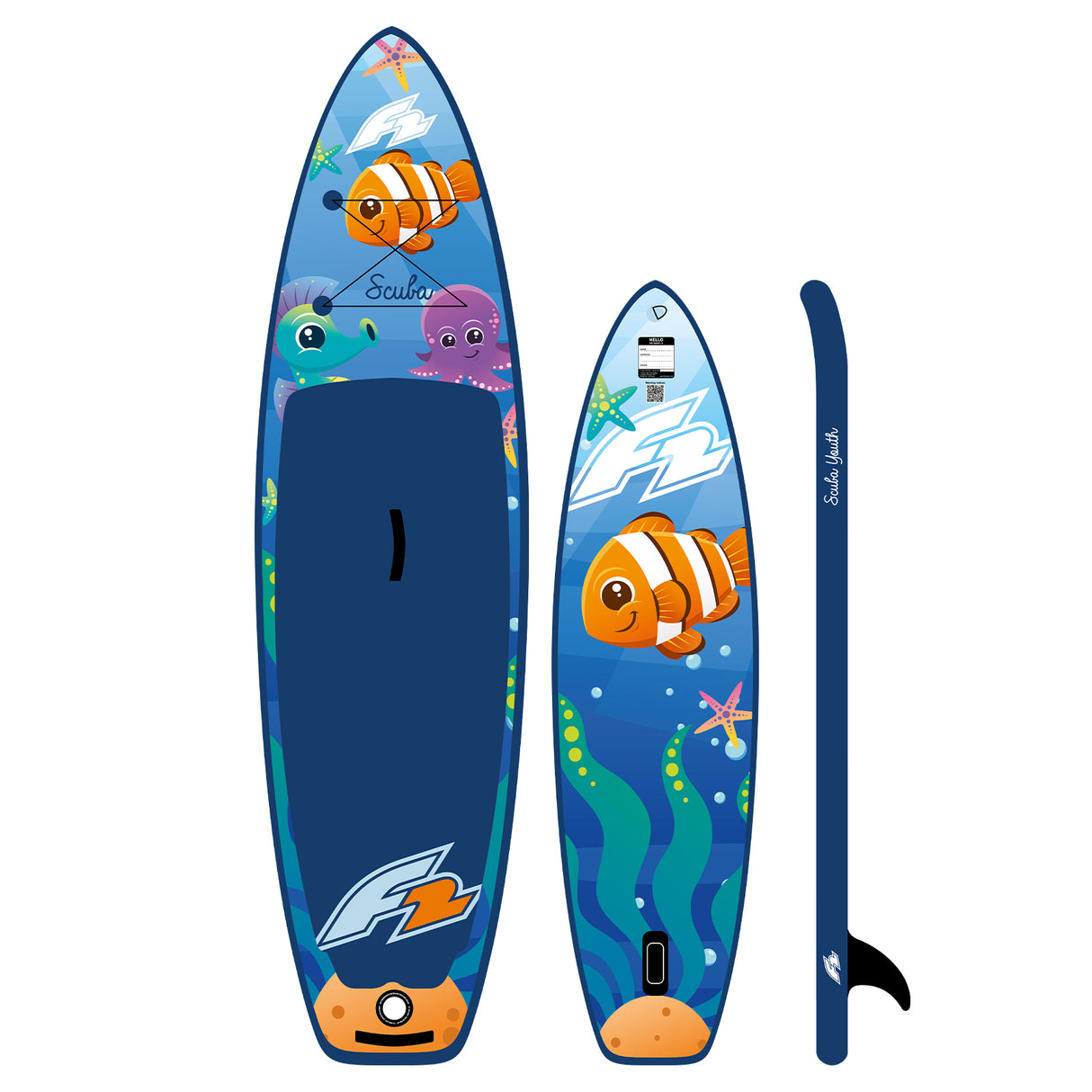 F2 SUP Stand Up Paddle Board Scuba Youth Board Only Blau Größe wählbar