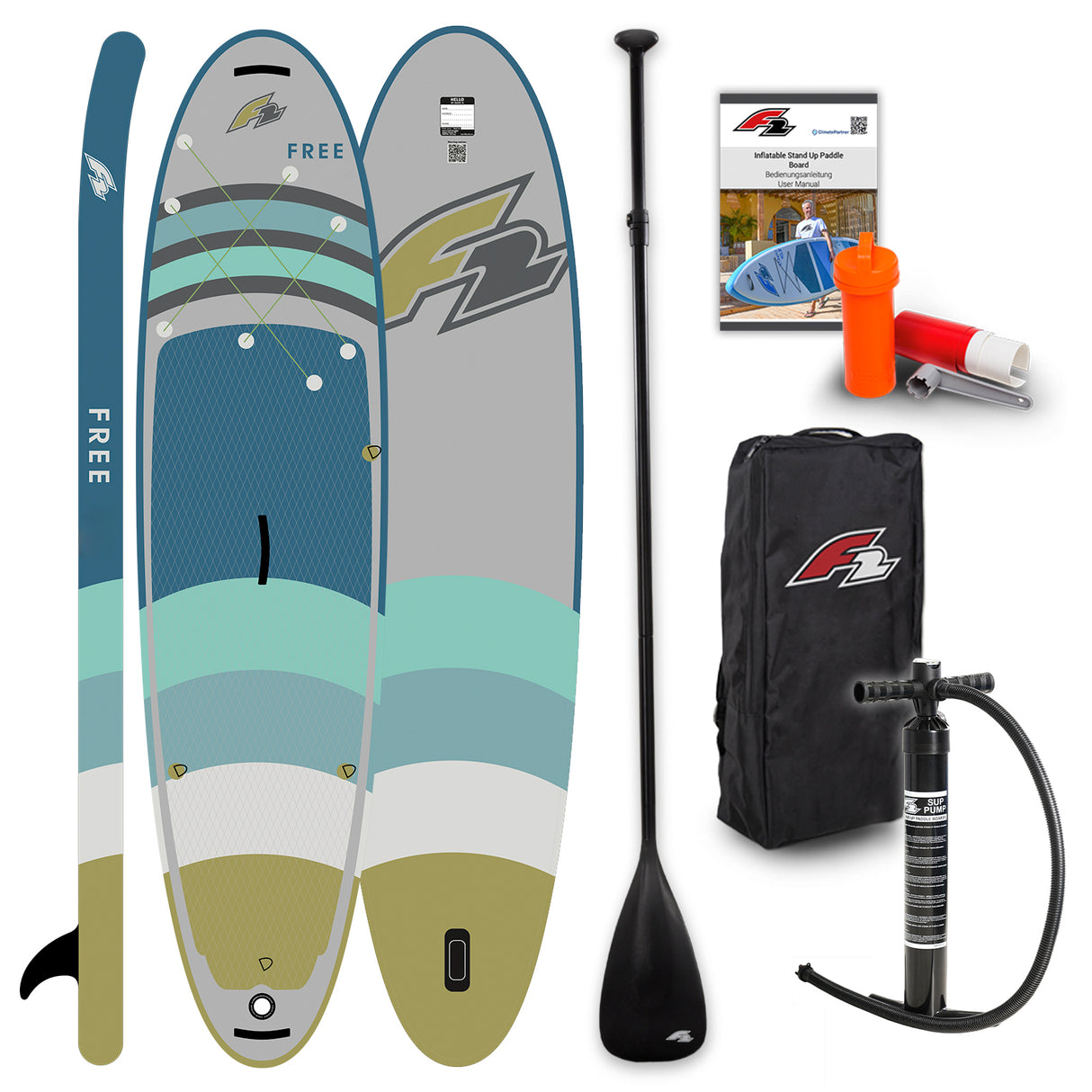 F2 SUP Stand Up Paddle Board Free V2 - Farbe/Größe wählbar