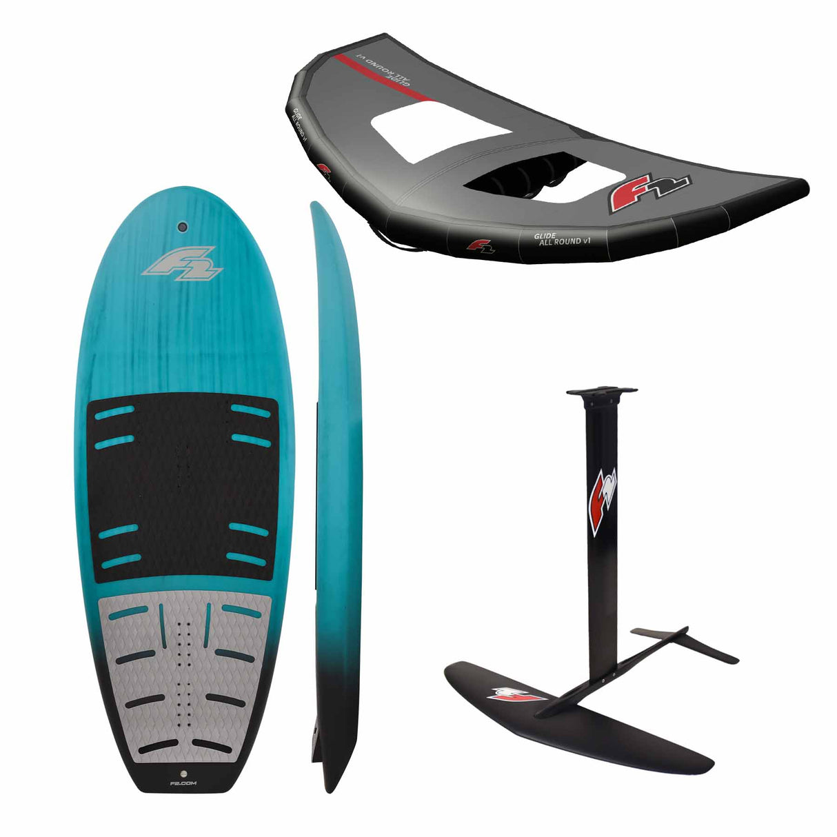 F2 Set Foilboard Glide Surf 65L +LTD Allround Foil +Allround Wing Größen wählbar
