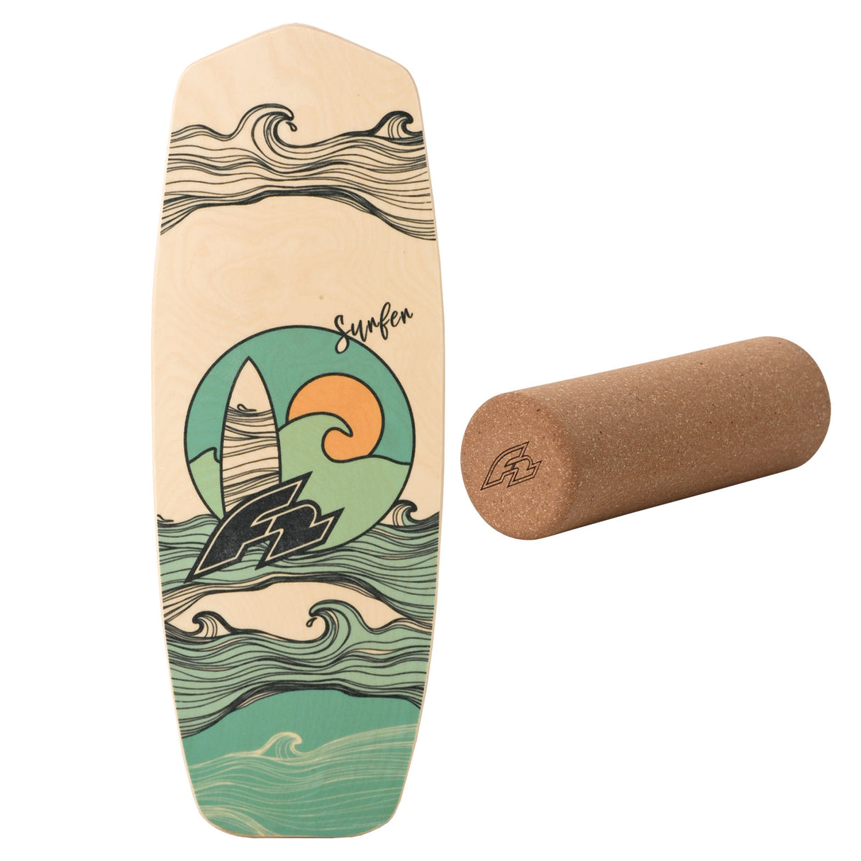 F2 Balance Board Set mit Korkrolle Komplettset Modell wählbar