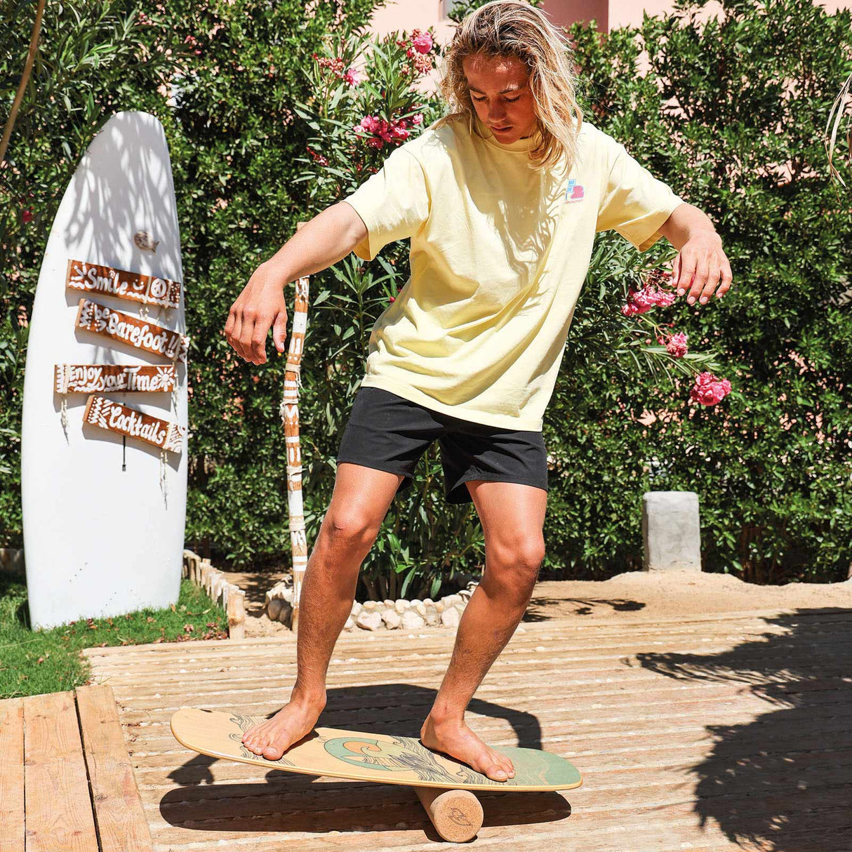 F2 Set Balance Board Halfshell 80x30cm mit Korkrolle