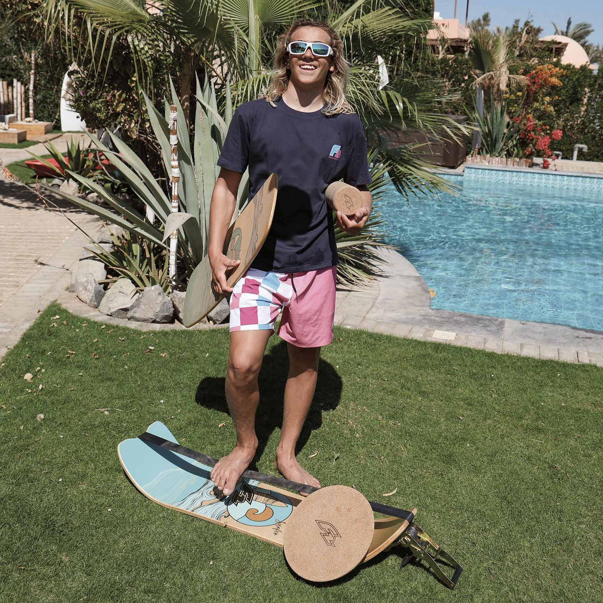 F2 Set Balance Board Halfshell 80x30cm mit Korkrolle