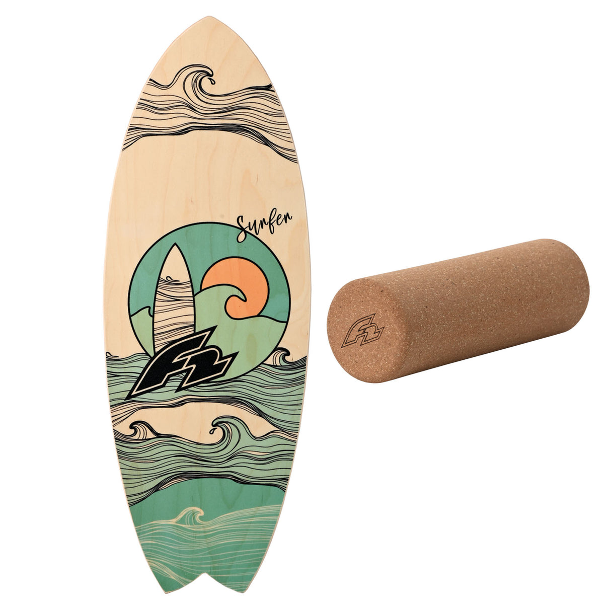 F2 Balance Board Set mit Korkrolle Komplettset Modell wählbar