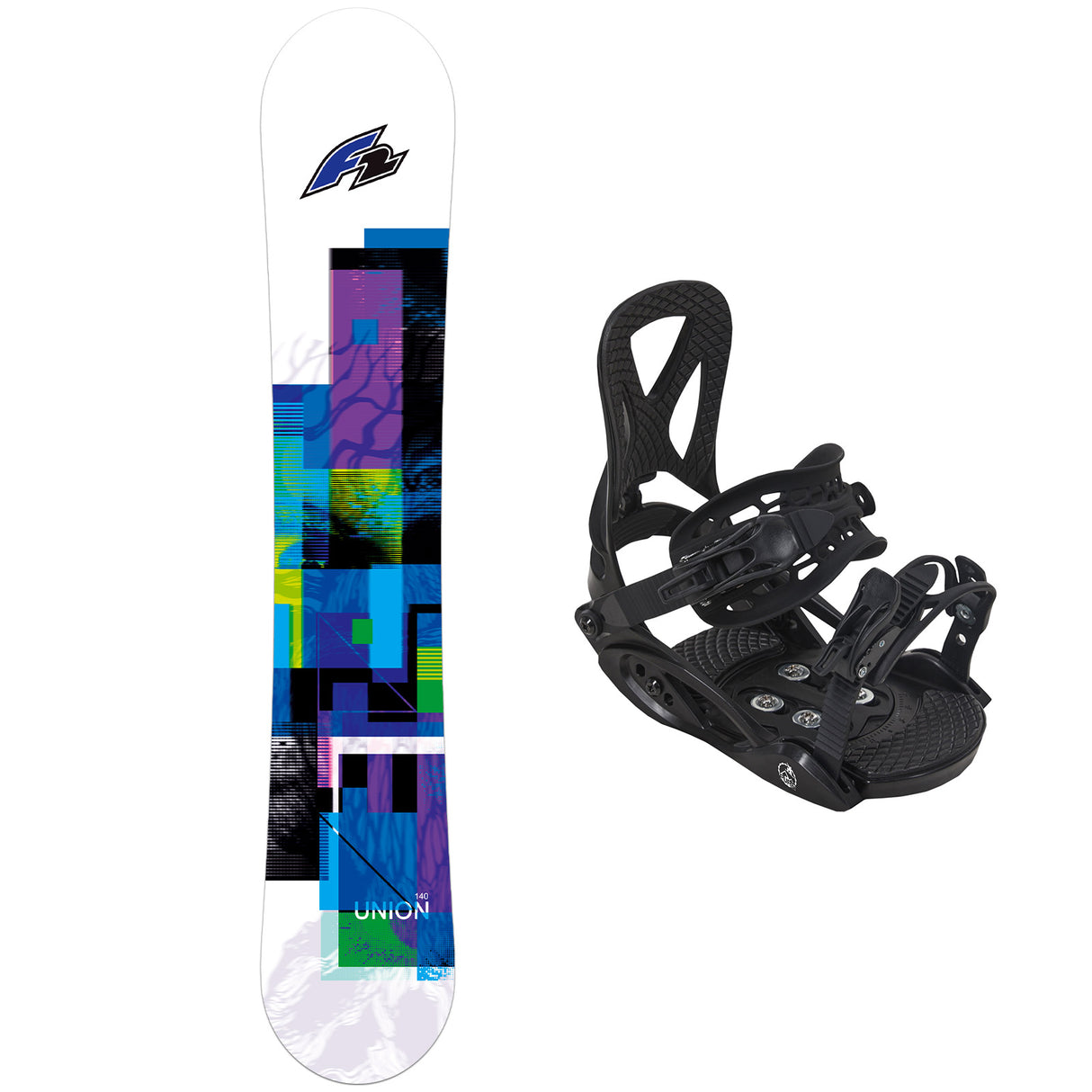 F2 Set Junior Snowboard Union mit Eco Pure Bindung Größen wählbar