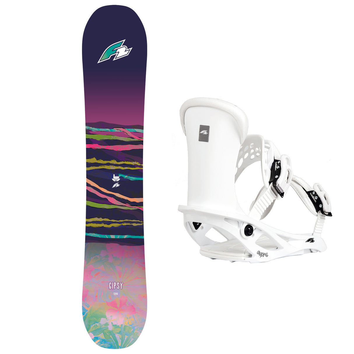 F2 Set Damen Snowboard Gipsy mit Pipe Bindung Größe wählbar