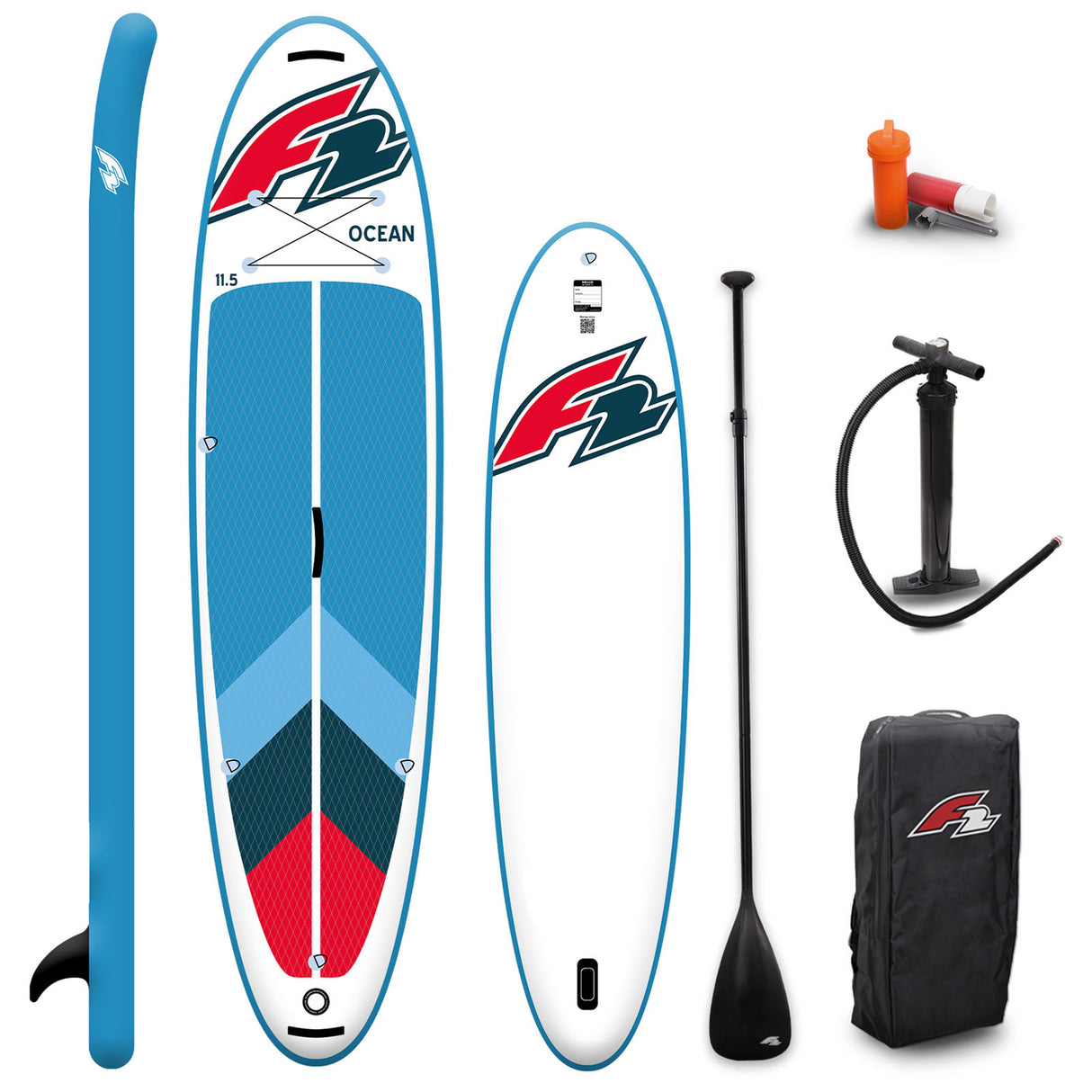 F2 Marken Stand Up Paddle Board Ocean LTD Rot - Größen und Zubehör wählbar