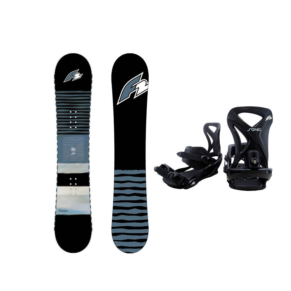 F2 Set Snowboard Reverse Blau 154cm + Sonic Pro Bindung L