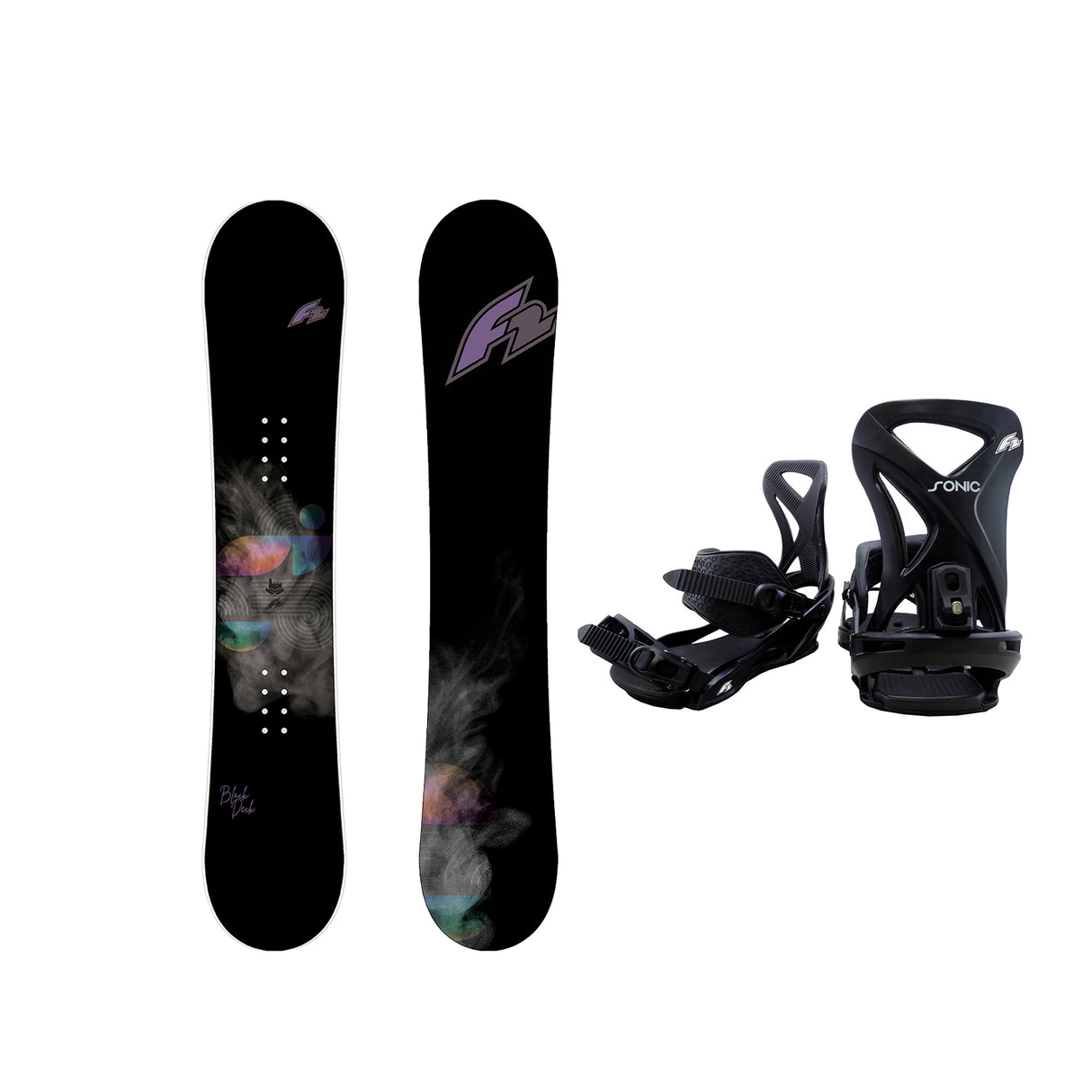 F2 Set Damen Snowboard Blackdeck Schwarz 142cm + Sonic Pro Bindung M