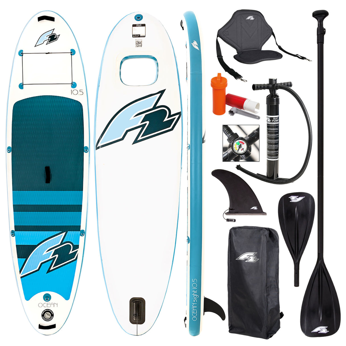 F2 Set Stand Up Paddle Board Ocean Sight - Größe/Farbe/Zubehör wählbar