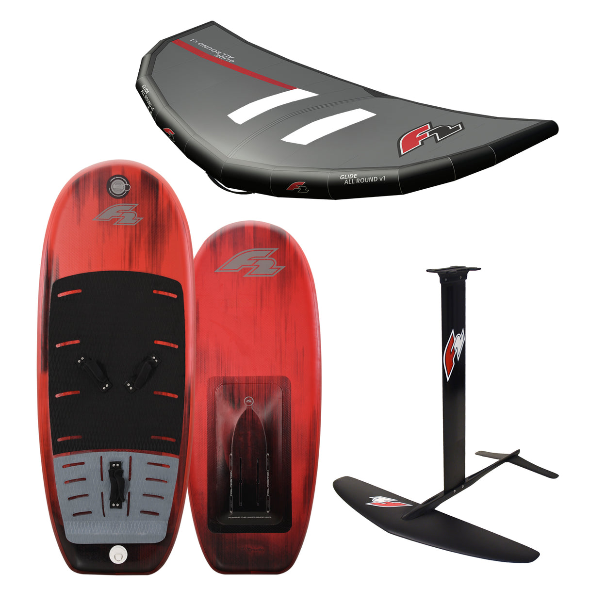 F2 Set Glide Cross Air 140L + LTD Allround Foil 2400 + Glide Allround Wing 6qm