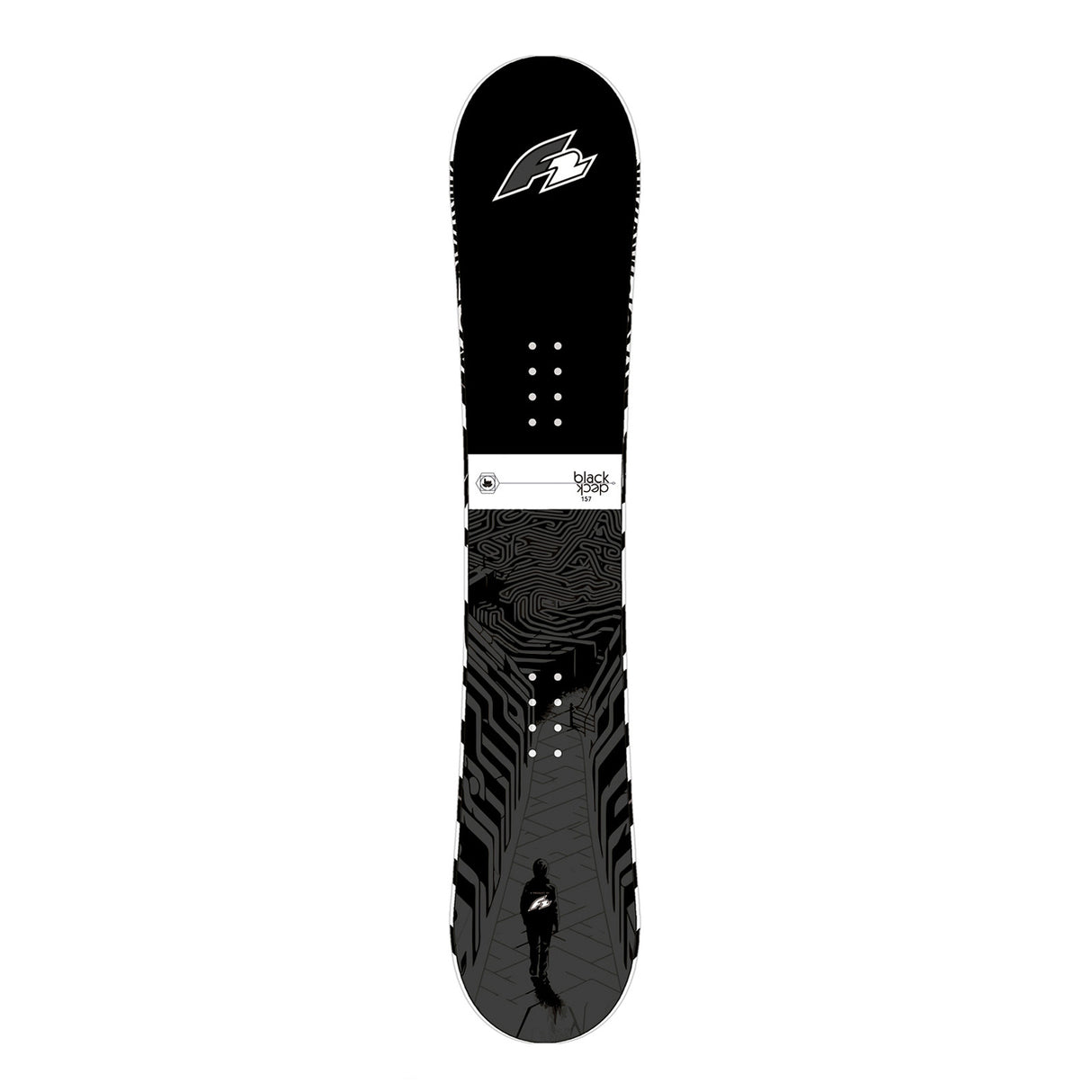 F2 Snowboard Black Deck Freeride/Freestyle Größe wählbar Schwarz 2025