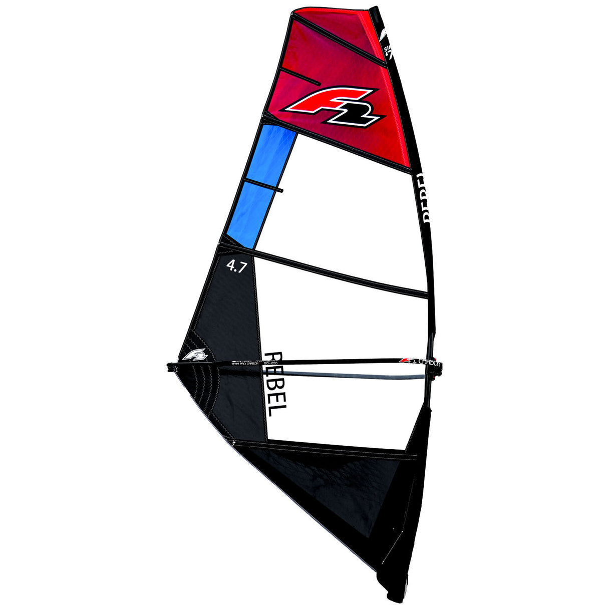 F2 Sale Windsurf Segel Rebel Team 5,3qm Rot/Schwarz Modell 2022 NEU Sail Only