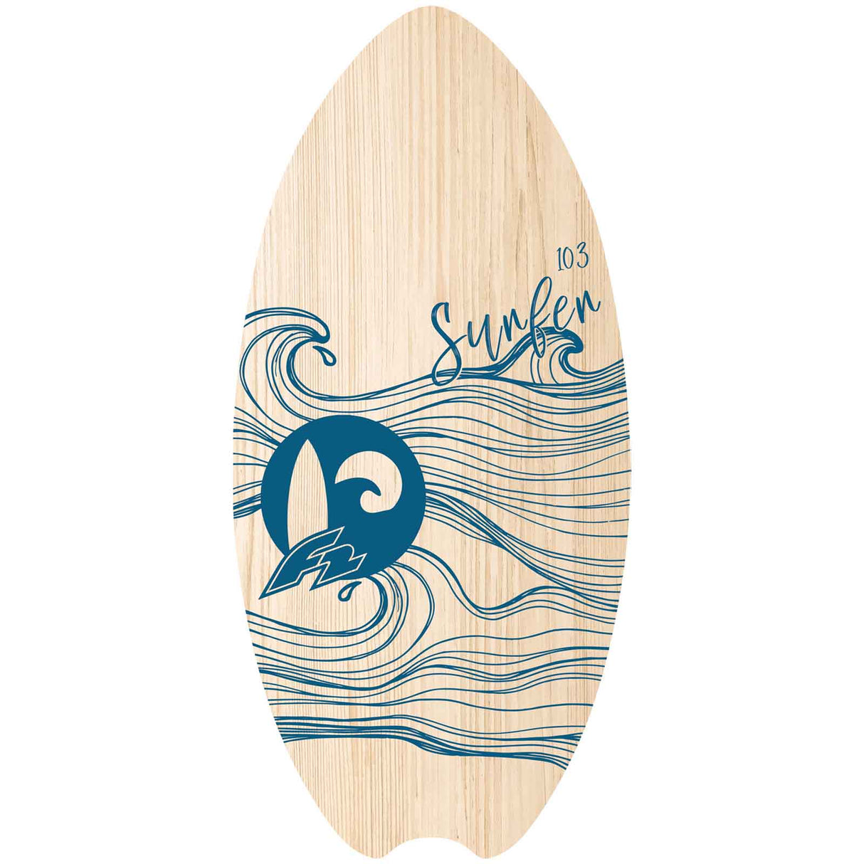 F2 Skimboard Skim Board Wood Surfer Modell wählbar (103cm Blau - 90cm Rot)
