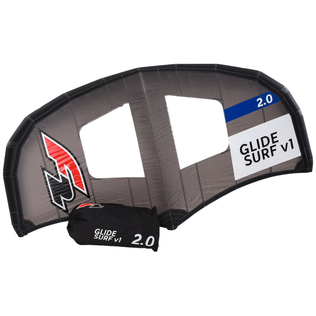 F2 Wing Glide Surf v1 Stiff Handle 2-7qm Größe wählbar Schwarz