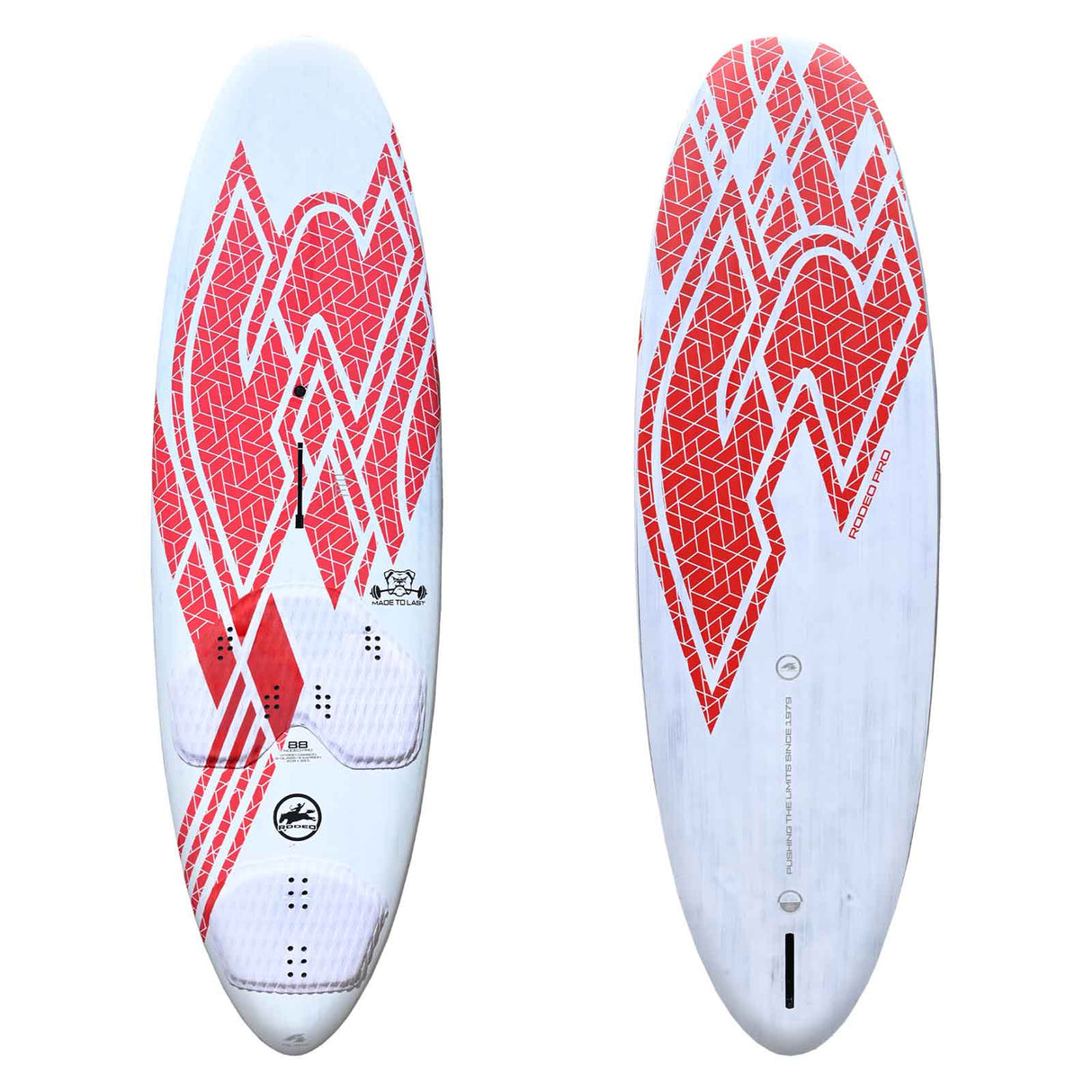 F2 Windsurfboard Rodeo Pro 80-104L Größe wählbar Weiss/Rot