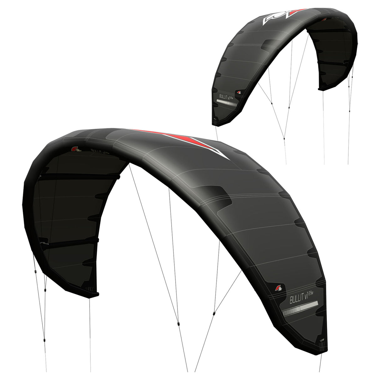 F2 Kite Bullit 7-15qm Größe wählbar Schwarz