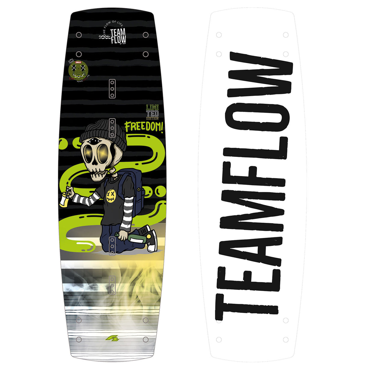 F2 Wakeboard Freedom Team Flow 136-148cm Größe wählbar Schwarz