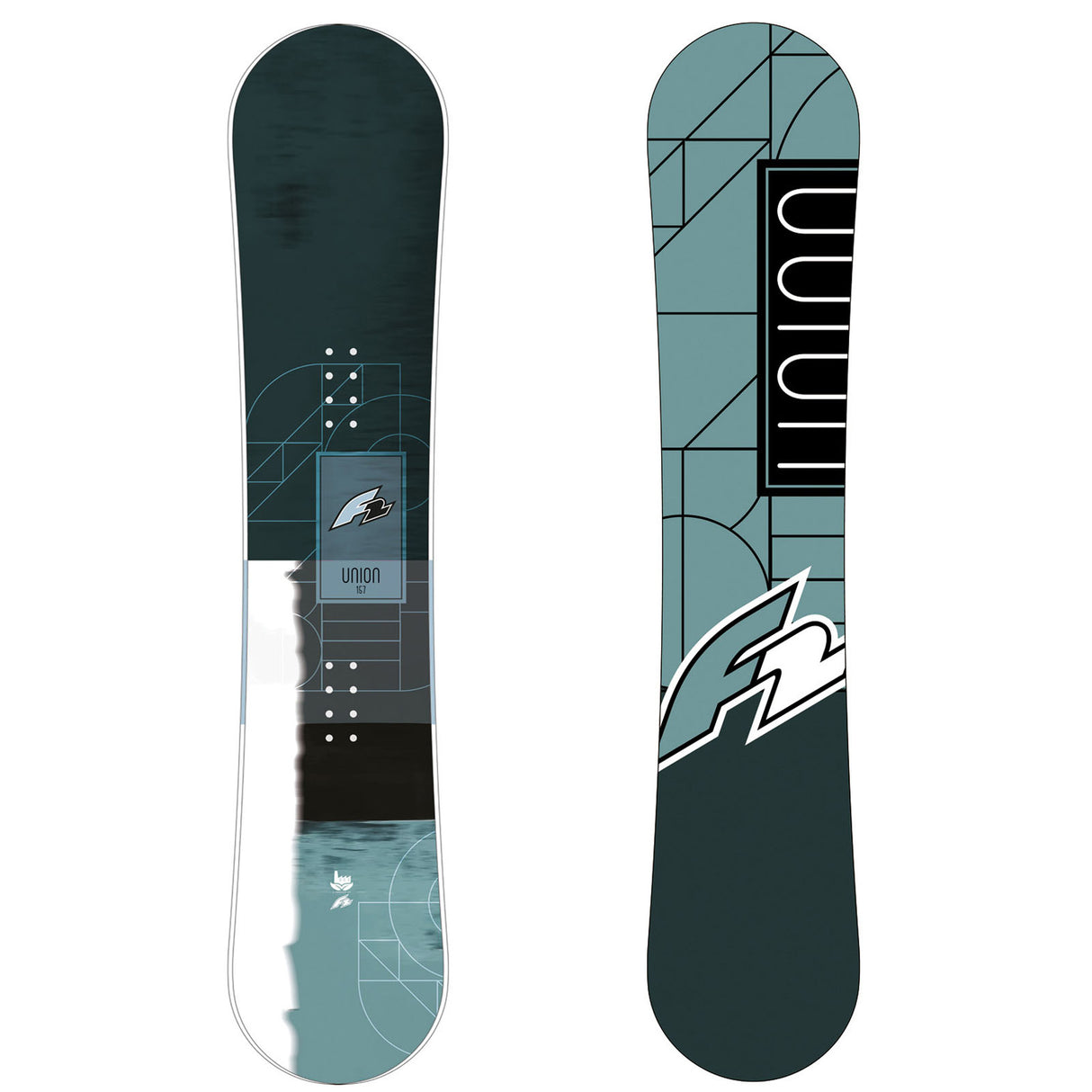 F2 Snowboard Union Freeride/Freestyle Größe wählbar Aqua 2025