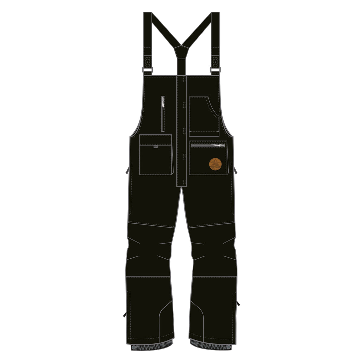 F2 Snowboard/Ski Träger Hose Latzhose Slope XS-XXL Größe wählbar Schwarz
