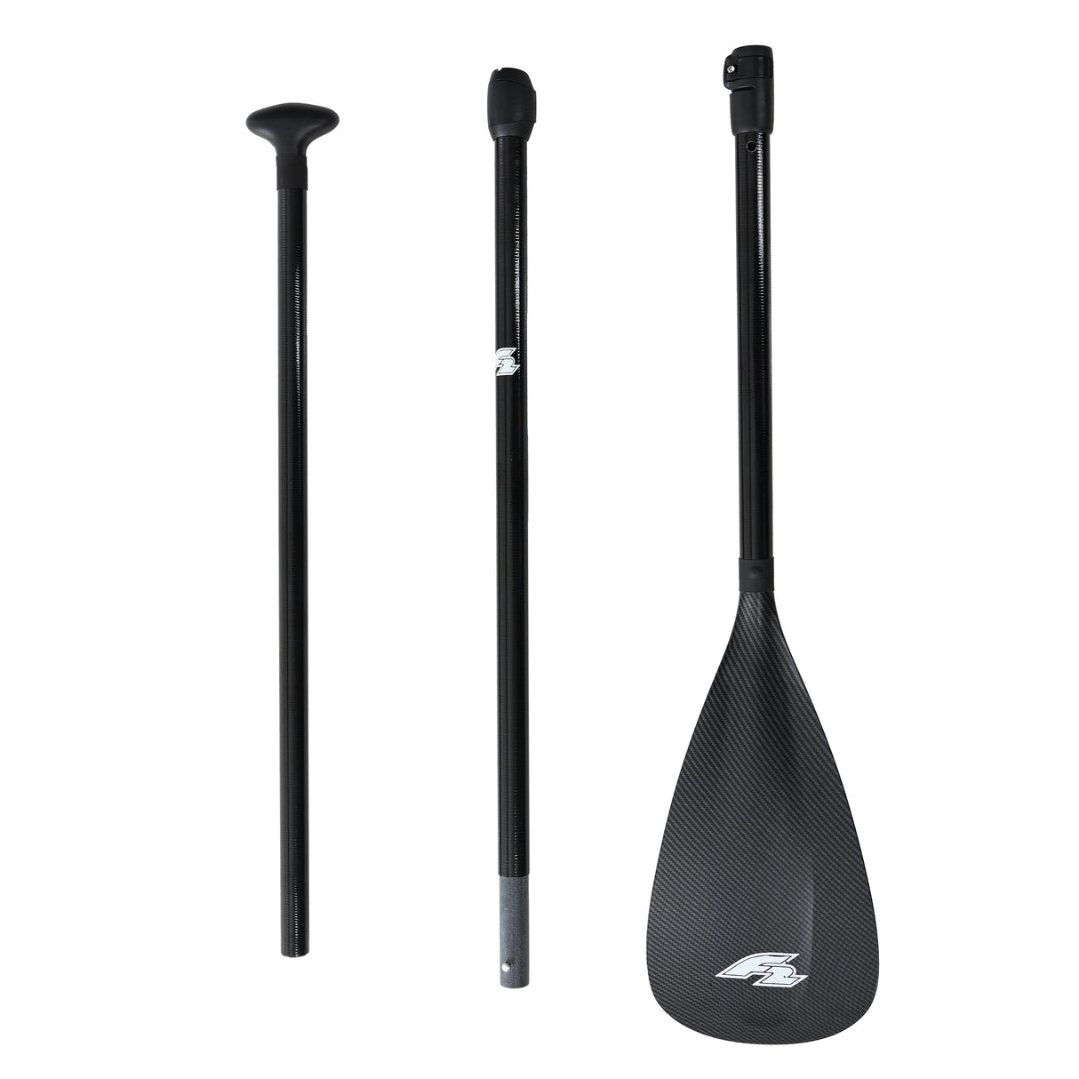 F2  SUP Carbon Optik Paddel Touring 3-teilig 170-217cm Schwarz