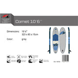 F2 SUP Stand Up Paddle Board Comet - Board only Grau - Größe wählbar