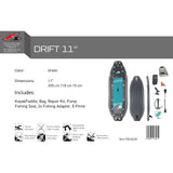F2 Kajak Set Drift Aufblasbar 335cm Grün inkl. Elektro Finne