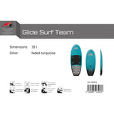 F2 Foil Board Glide Surf Team 35-95L Größe wählbar Türkis