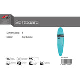 F2 Wellenreiter Softboard 6'6"/8'0" wählbar Türkis