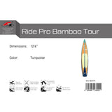 F2 Hard SUP Ride Pro Bamboo Tour 12'6"/14'0" wählbar Türkis