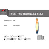 F2 Hard SUP Ride Pro Bamboo Tour 12'6"/14'0" wählbar Türkis