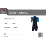F2 Herren Neopren Anzug Rebel - Shorty 3/2 mm Farbe/Größe wählbar
