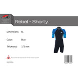 F2 Herren Neopren Anzug Rebel - Shorty 3/2 mm Farbe/Größe wählbar