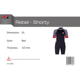 F2 Herren Neopren Anzug Rebel - Shorty 3/2 mm Farbe/Größe wählbar