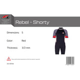 F2 Herren Neopren Anzug Rebel - Shorty 3/2 mm Farbe/Größe wählbar