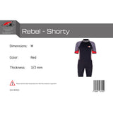 F2 Herren Neopren Anzug Rebel - Shorty 3/2 mm Farbe/Größe wählbar