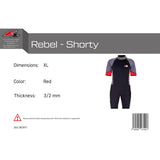 F2 Herren Neopren Anzug Rebel - Shorty 3/2 mm Farbe/Größe wählbar