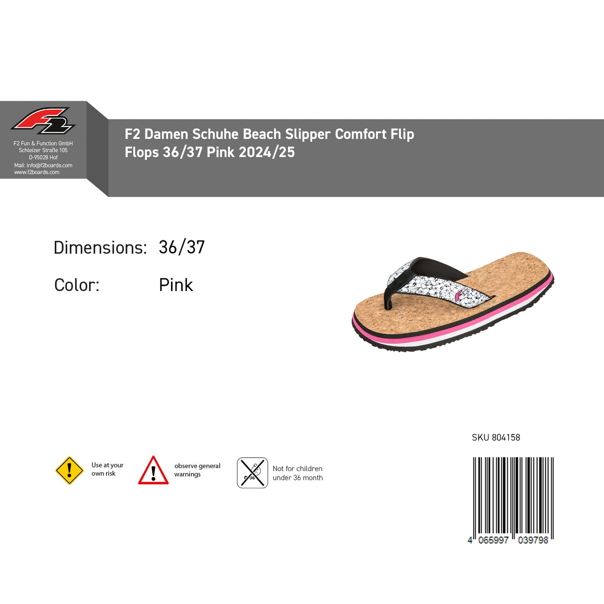 F2 Damen Schuhe Beach Slipper Comfort Flip Flops Farbe/Größe wählbar