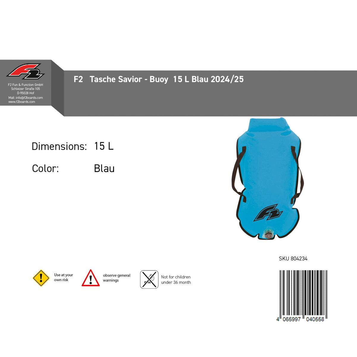 F2   Tasche Savior - Buoy  15 L Blau