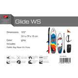 F2  SUP Stand Up Paddle Board Glide WS 10'2''/10'8"/11'7" wählbar Grau