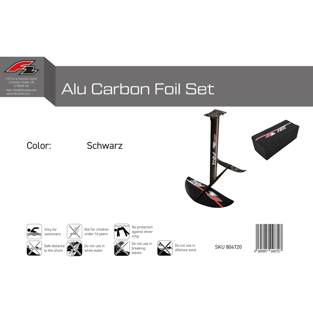 F2  Foil Alu Carbon  Foil Set   Schwarz